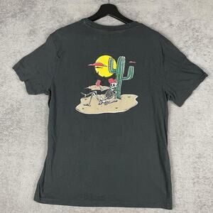 Taco Tuesday Shirt Mens Large Black Cactus Skeleton Desert Graphic Tee Cotton